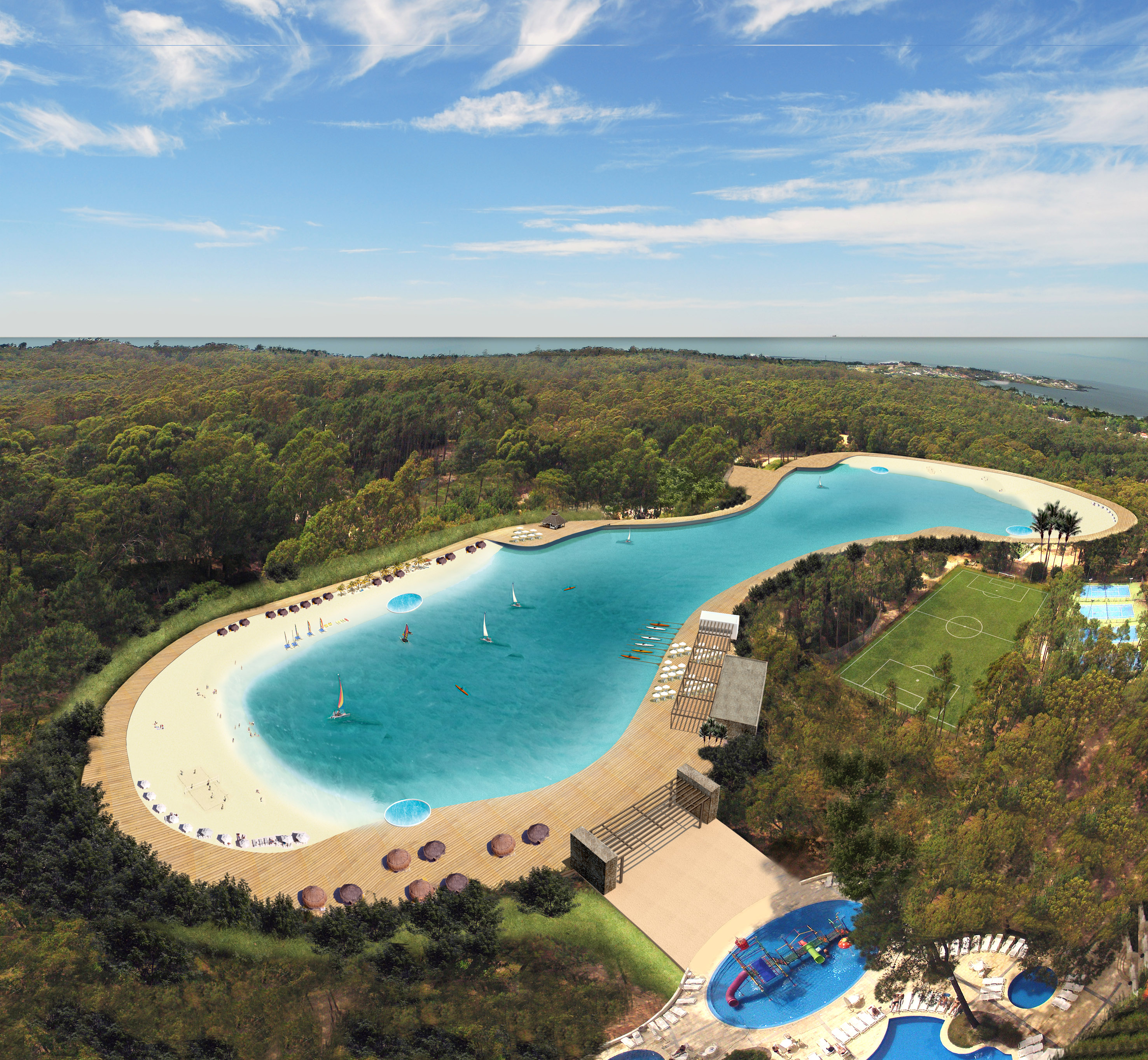 Continúan las obras del Solanas Crystal Beach, la primera Laguna Cristalina en Uruguay En obras