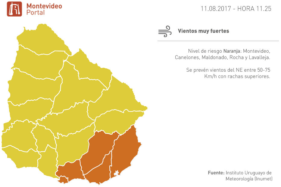 Cesó advertencia naranja en Montevideo pero se extendió a otros departamentos Cesó advertencia naranja en Montevideo pero se extendió a otros departamentos