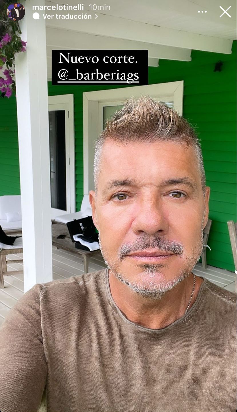 Marcelo Hugo Tinelli subió a sus redes una foto mostrando su nuevo look