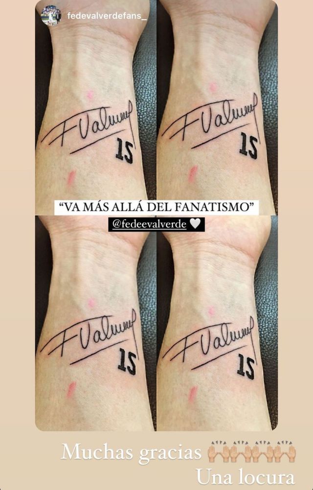 Futbolista Fan Tico De Federico Valverde Se Tatu Su Firma En El Brazo