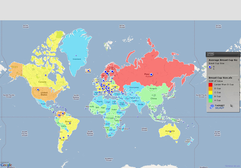 Mapa Mundial Del Tamaño De Senos 1037