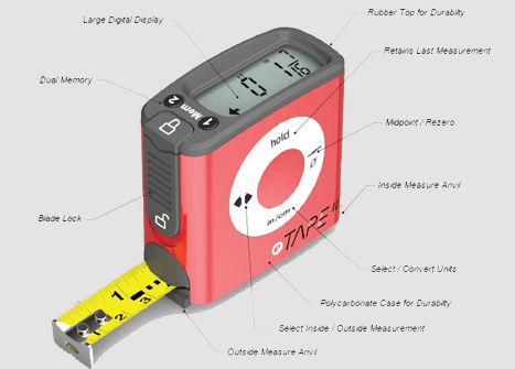 Una cinta métrica digital te manda las medidas al smartphone