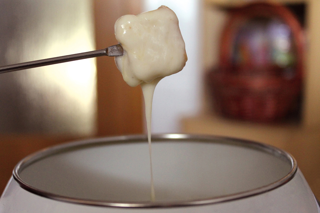 Fondue de queso .