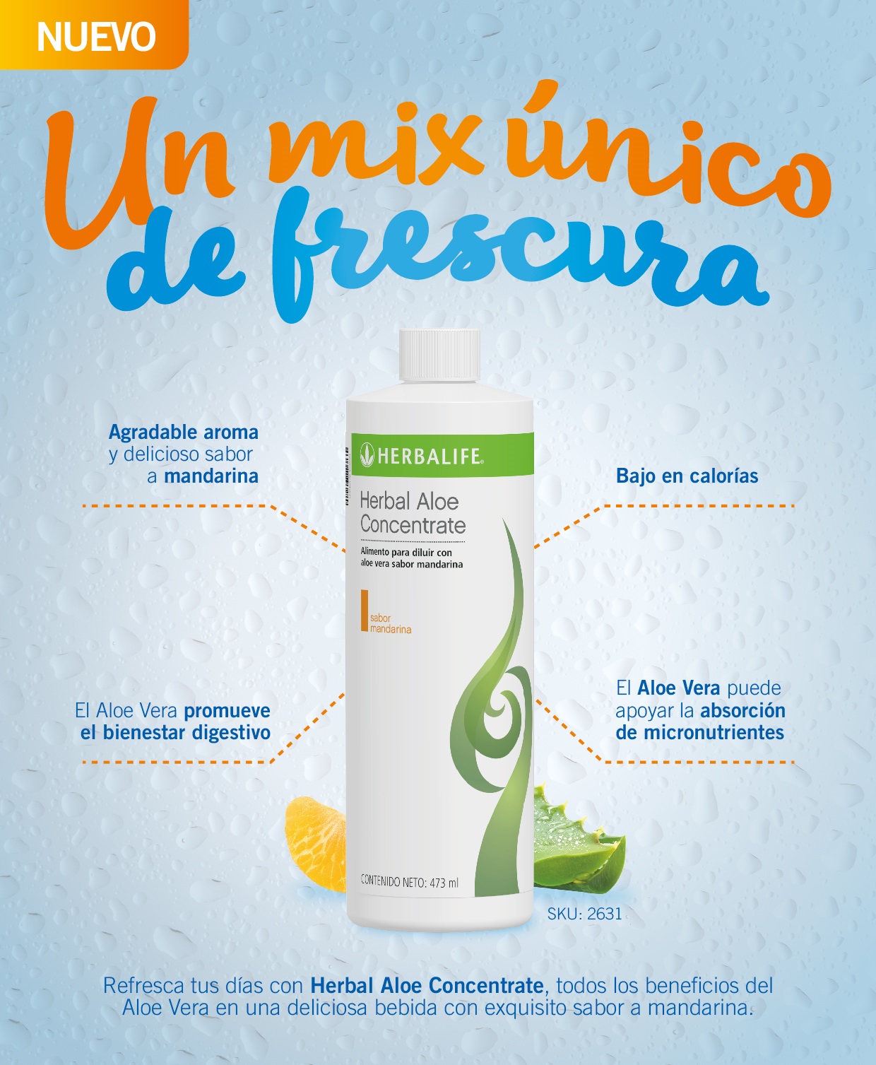 Herbalife lanzó su nuevo Herbal Aloe Concentrate sabor Mandarina