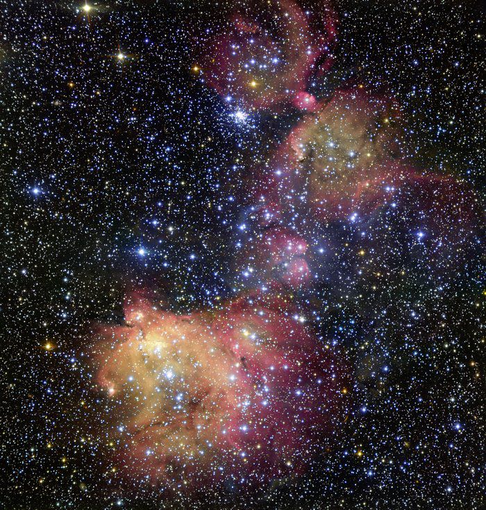 Impactante ''ornamentación estelar'' rosa y azul en la Gran Nube de ...