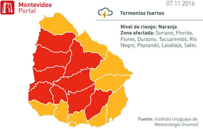 Alerta Naranja por vientos fuertes y precipitaciones abundantes ...
