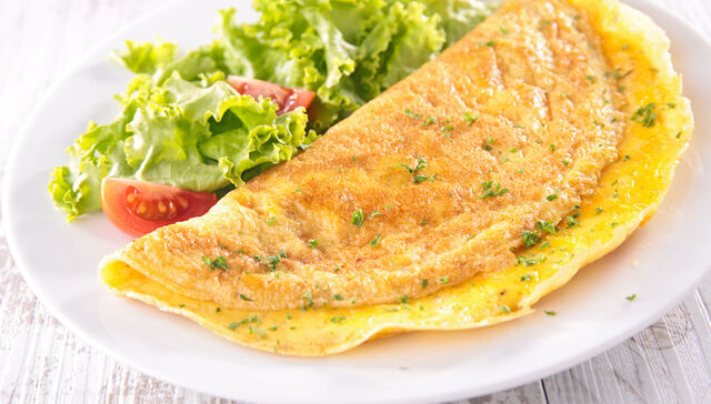 Omelette de arvejas y panceta