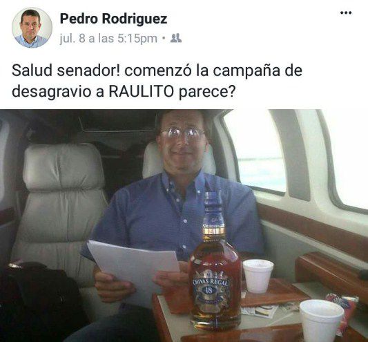 Declara un ex edil frentista por divulgar la foto del avión y el whisky