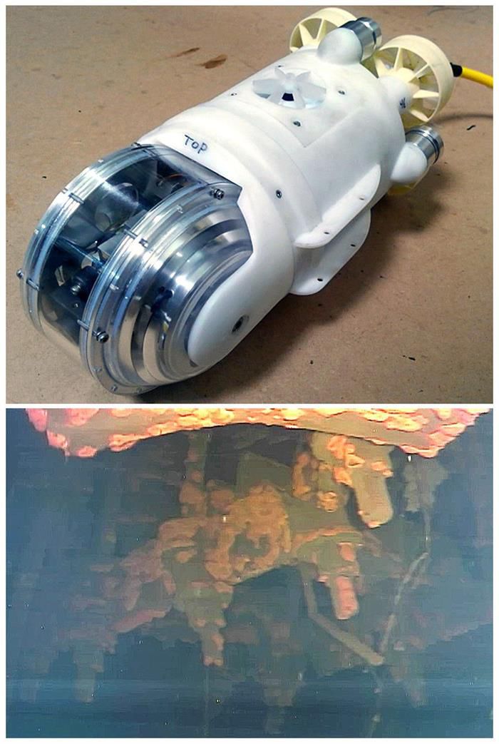 El robot bajo el agua