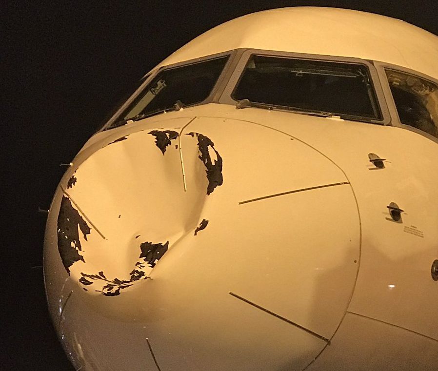 Chocó un relámpago