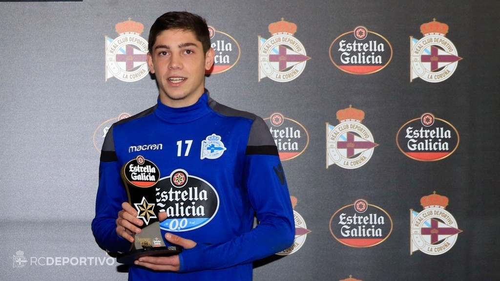 Federico Valverde fue elegido jugador del mes en Deportivo La Coruña