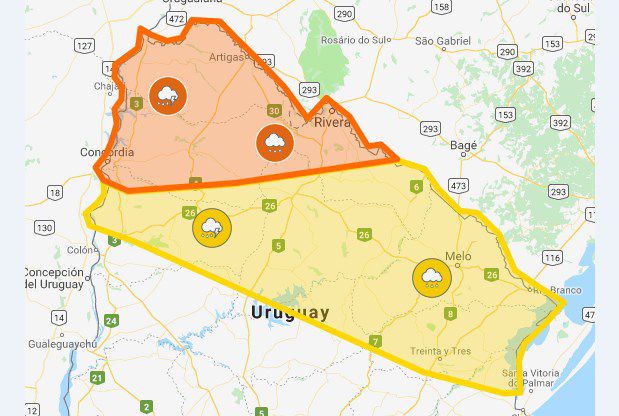 Advertencia naranja se restringe a tres departamentos del norte del país