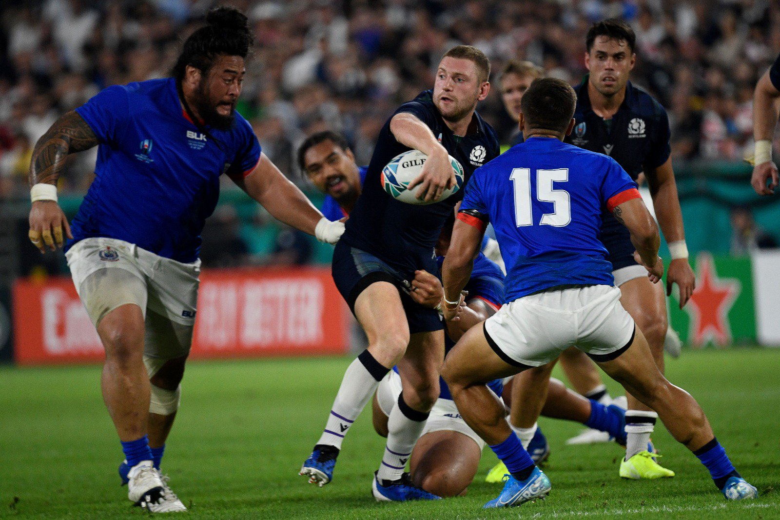 Mundial de rugby Escocia aplastó a Samoa por 340 y lo igualó en el