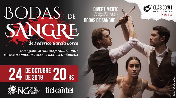 El espectáculo de ballet “Bodas de sangre” se presenta en el Sodre