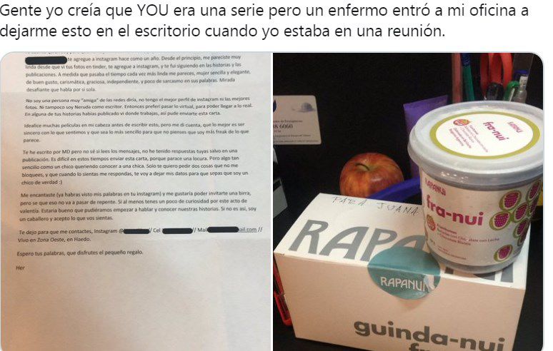 “No quiero que pienses que soy un loco acosador”, dijo antes de un increíble acoso