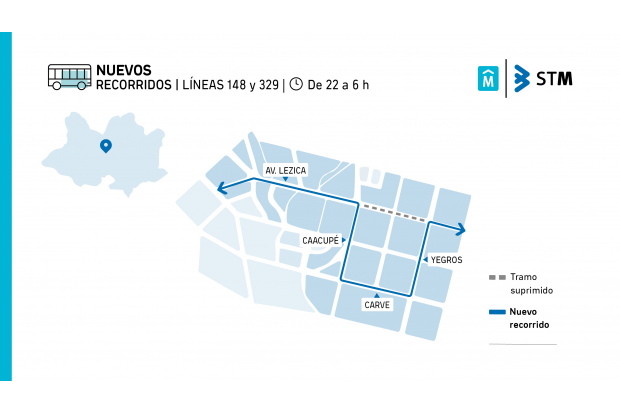 Cinco líneas de ómnibus cambian su recorrido desde el lunes para