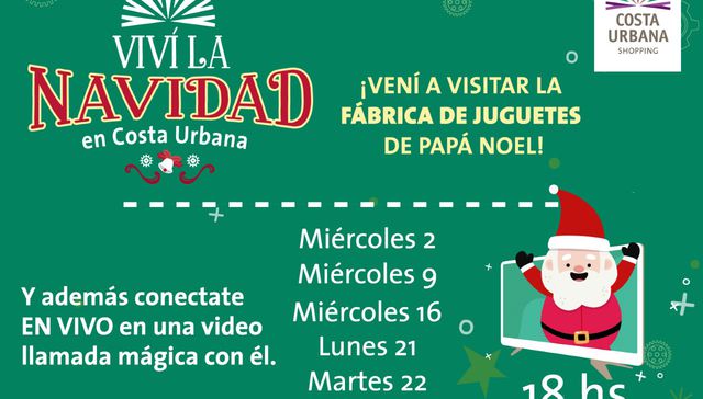 Papá Noel llega a Costa Urbana Shopping por videollamada mágica