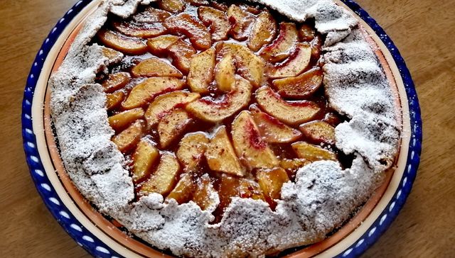 Galette integral de duraznos