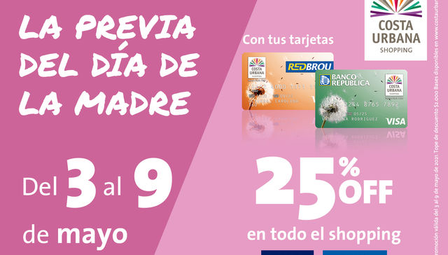 Costa Urbana Shopping lanzó una promoción especial para agasajar a las madres en su día