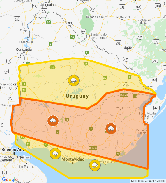 Alerta naranja y amarilla por tormentas fuertes y lluvias intensas en ...