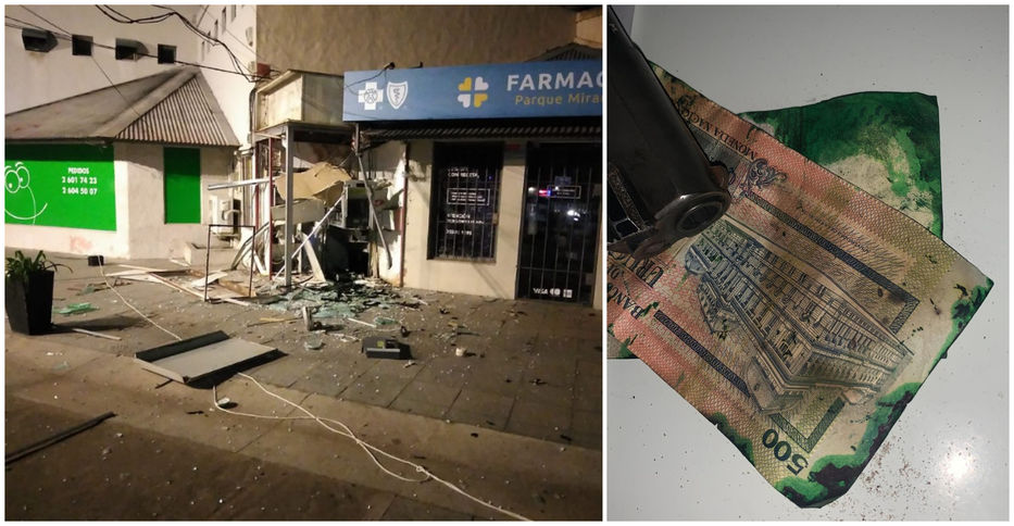 Volaron cajero en Parque Miramar y policía advierte por posibles billetes entintados