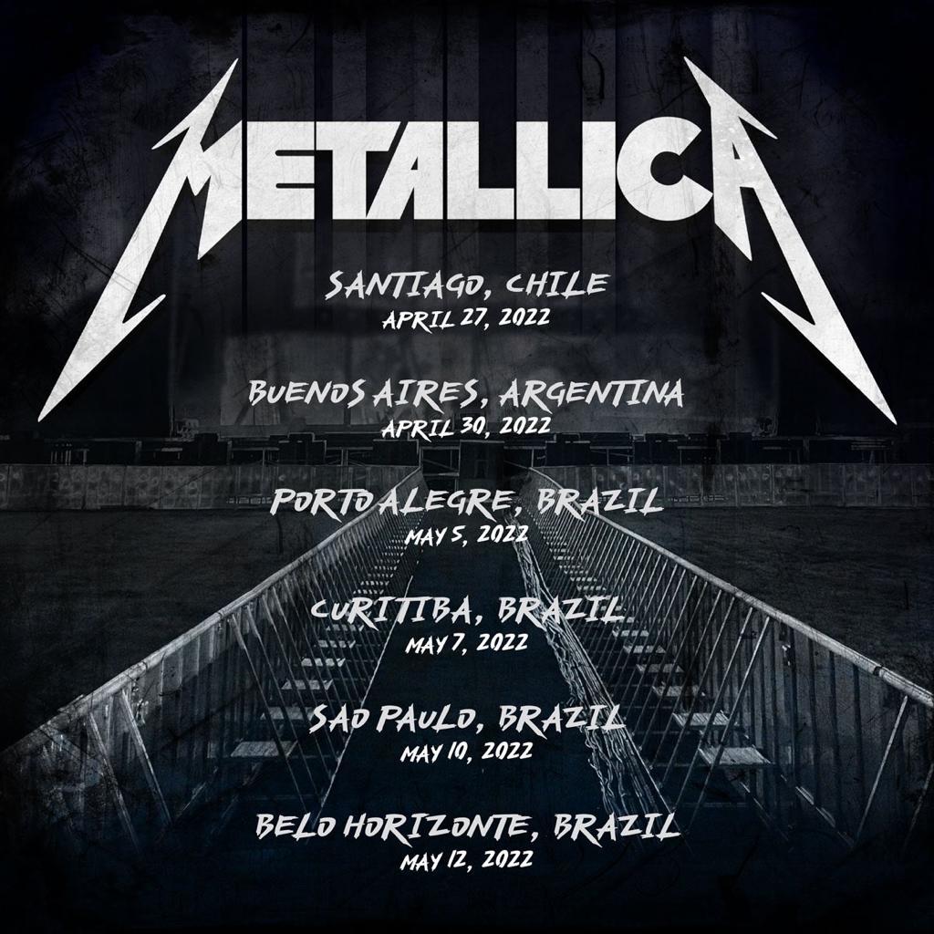Metallica confirmó fechas de sus próximos espectáculos tocará el 30 de