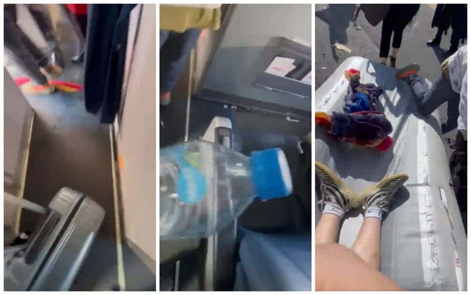 “Todo lo que no se debería hacer”: video de evacuación de avión muestra error de pasajeros