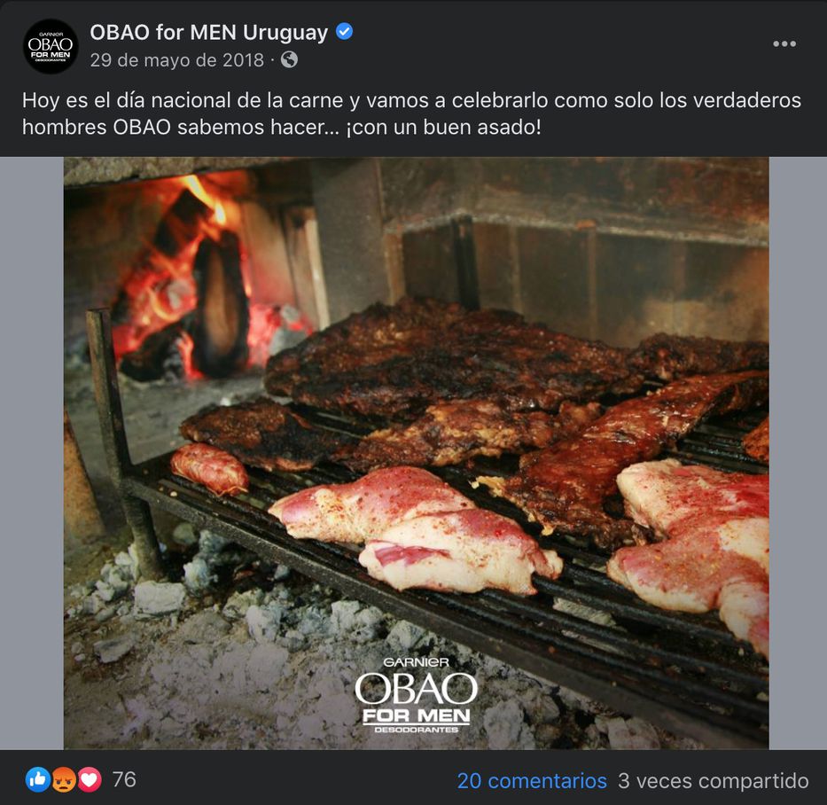 La publicidad tiene un gran papel de reafirmar y aprovechar estereotipos de género. “Los hombres de verdad comen carne”. Foto: Joaquín Osimani