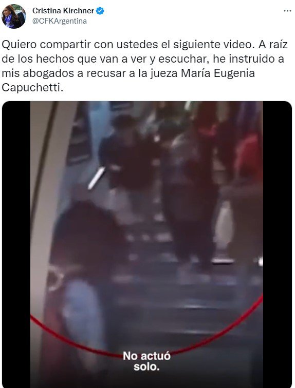 CFK pide recusar a la jueza en la causa por atentado en su contra