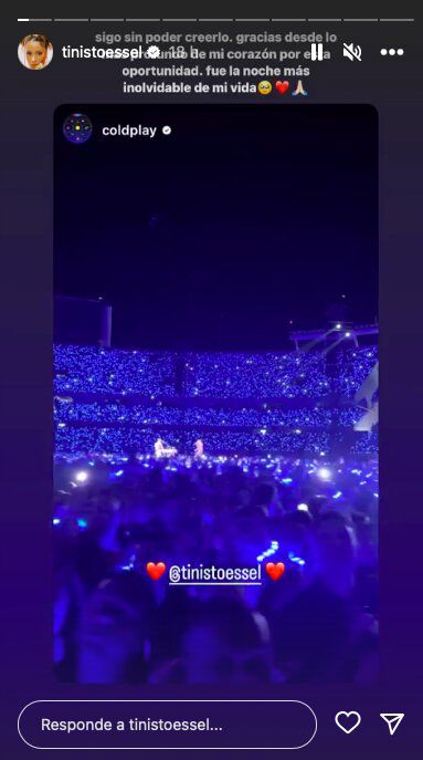 Foto: Historias Instagram @tinistoessel