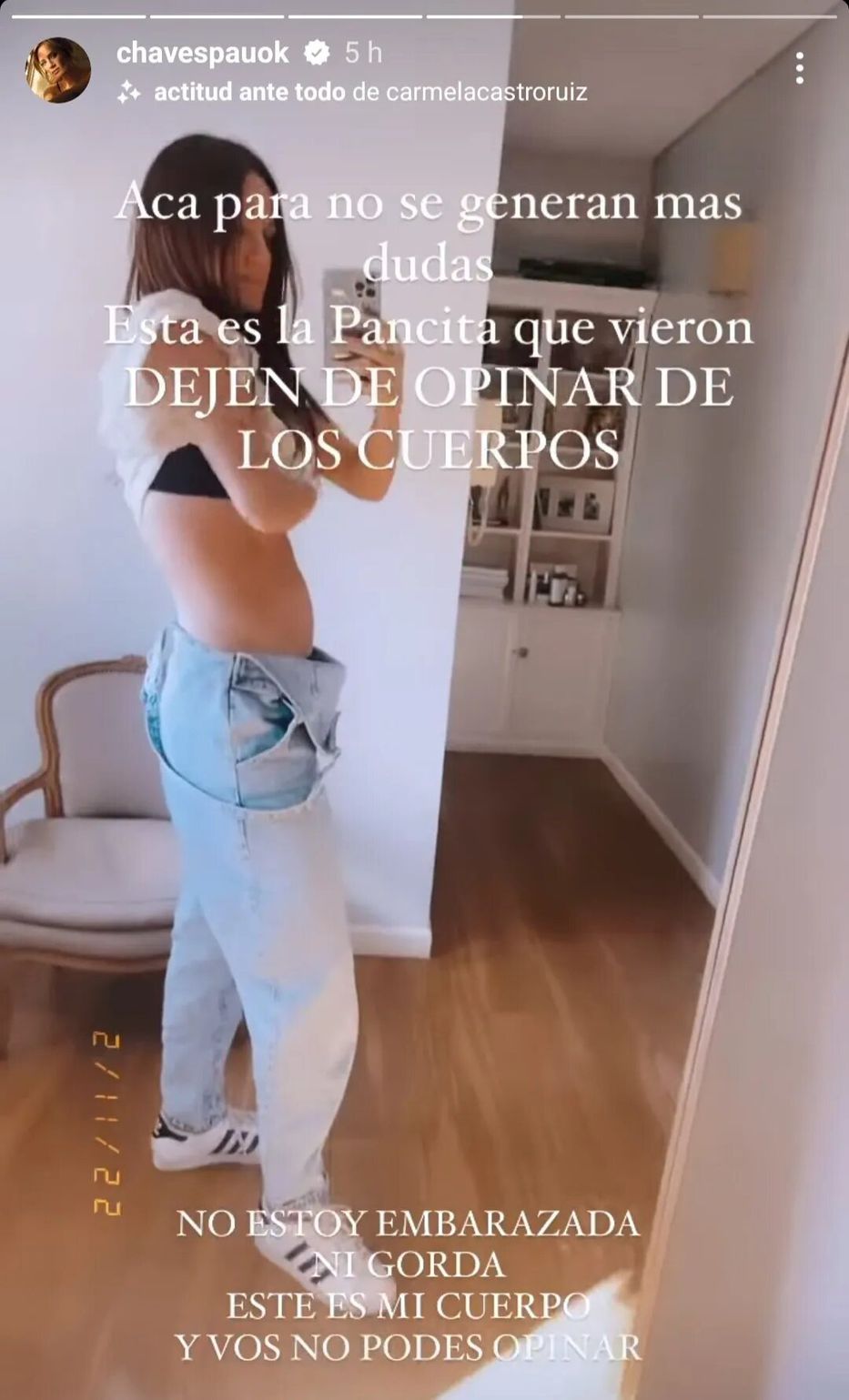 Foto: Historias de Instagram @chavezpauok