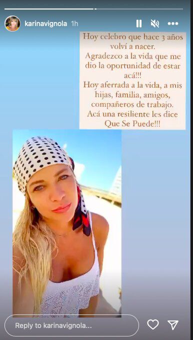 Foto: Historias de Instagram @karinavignola
