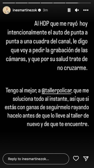 Foto: Historias de Instagram @inesmartinezok