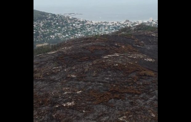Video del día después: así quedó el área quemada tras incendio en Cerro del Toro