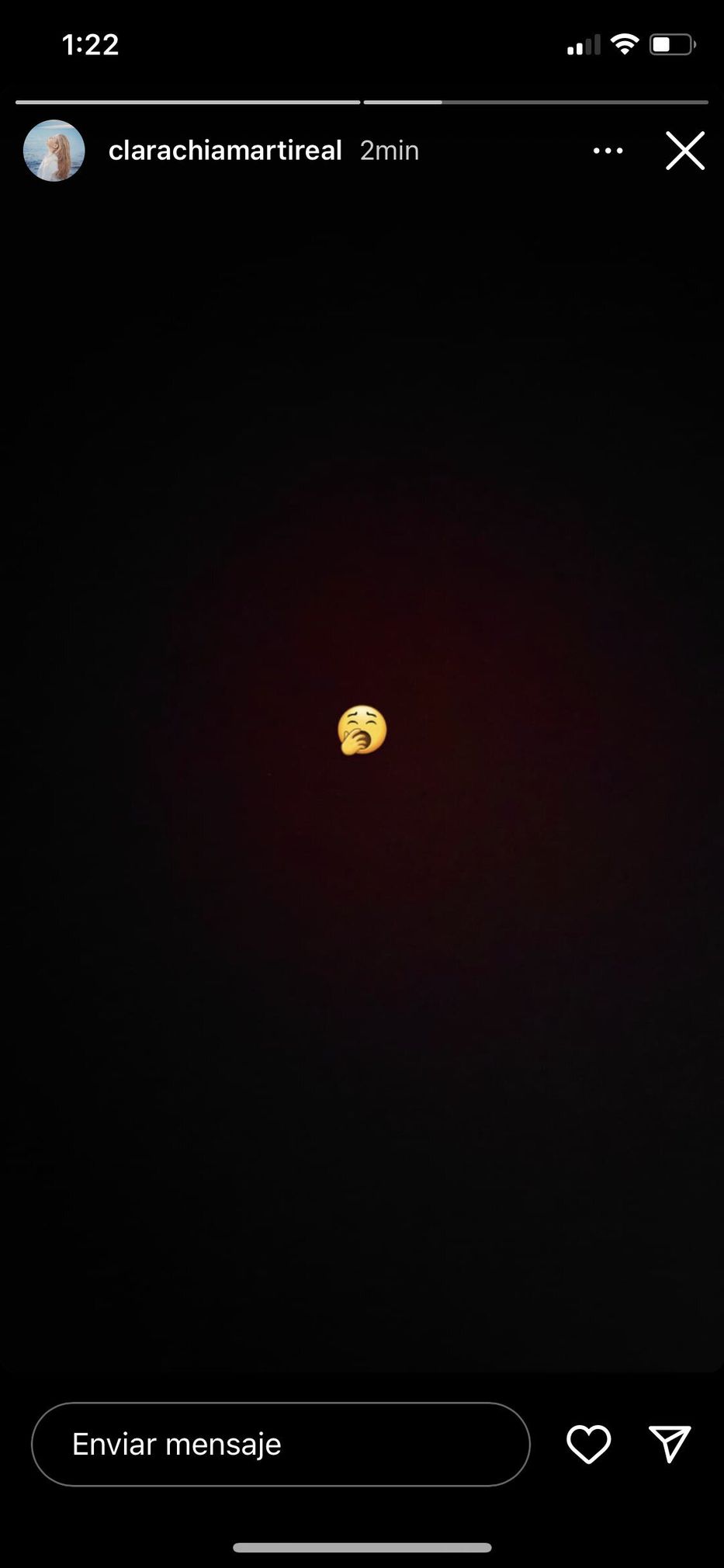 Foto: Historias de Instagram @clarachiamartireal