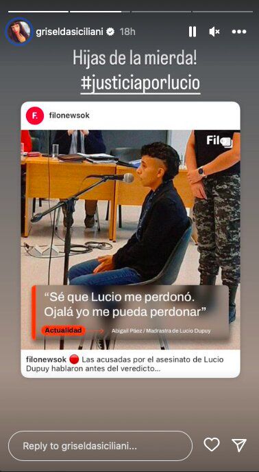 Historias de Instagram @griseldasiciliani