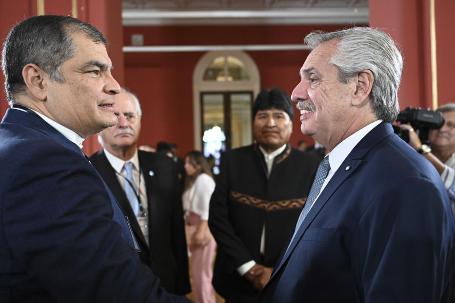 Rafael Correa, Evo Morales y Alberto Fernández. Foto: EFE/ Presidencia de Argentina