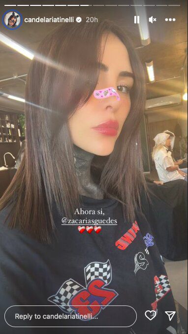 Foto: captura historias de Instagram @candelariatinelli