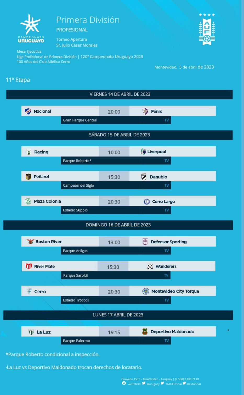 Imagen: Asociación Uruguaya de Fútbol