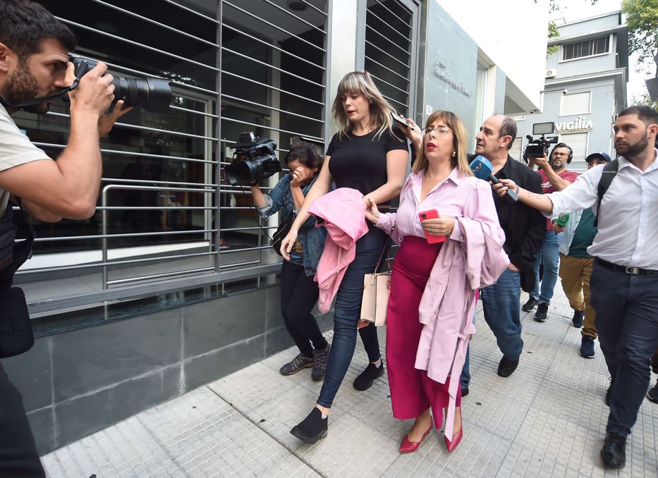 Romina Celeste llegando a declarar por el caso Penadés. Foto: FocoUy