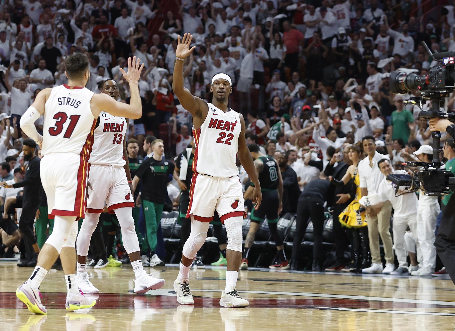 “Miami Heat dominates Boston Celtics 128-102, one win away from NBA Finals”