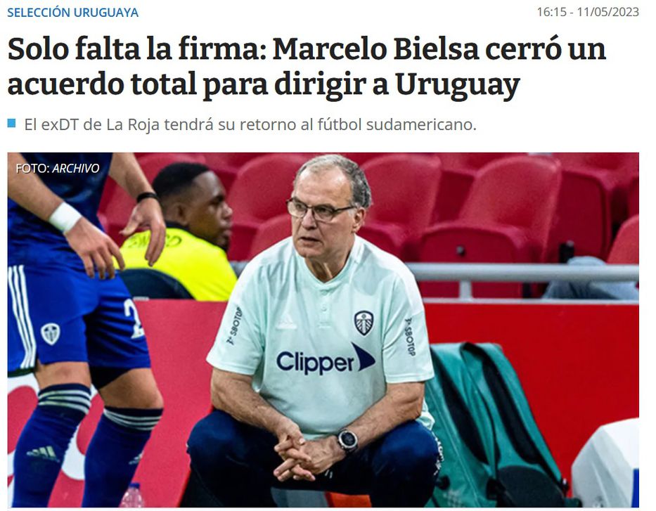 Marcelo Bielsa vuelve a Sudamérica para dirigir a Uruguay