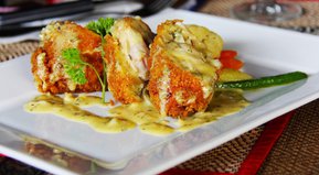 Pollo, queso y champiñones