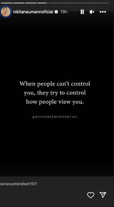 Foto: captura historias de Instagram / @nikitaneumannoficial