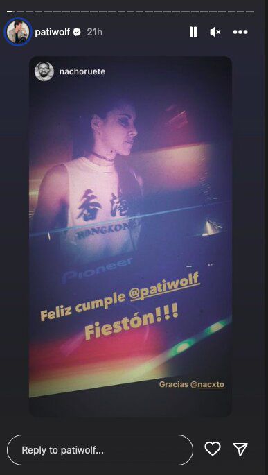Foto: captura historias de Instagram / @patiwolf