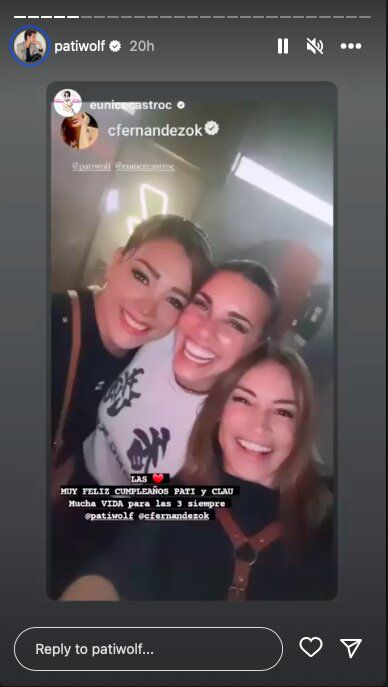 Foto: captura historias de Instagram / @patiwolf