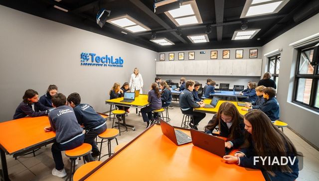 El estudiante en el centro