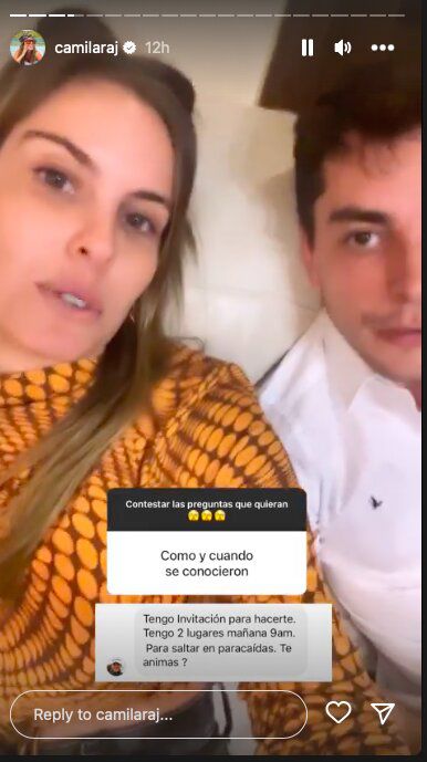 Foto: Historias de Instagram/ @camilaraj