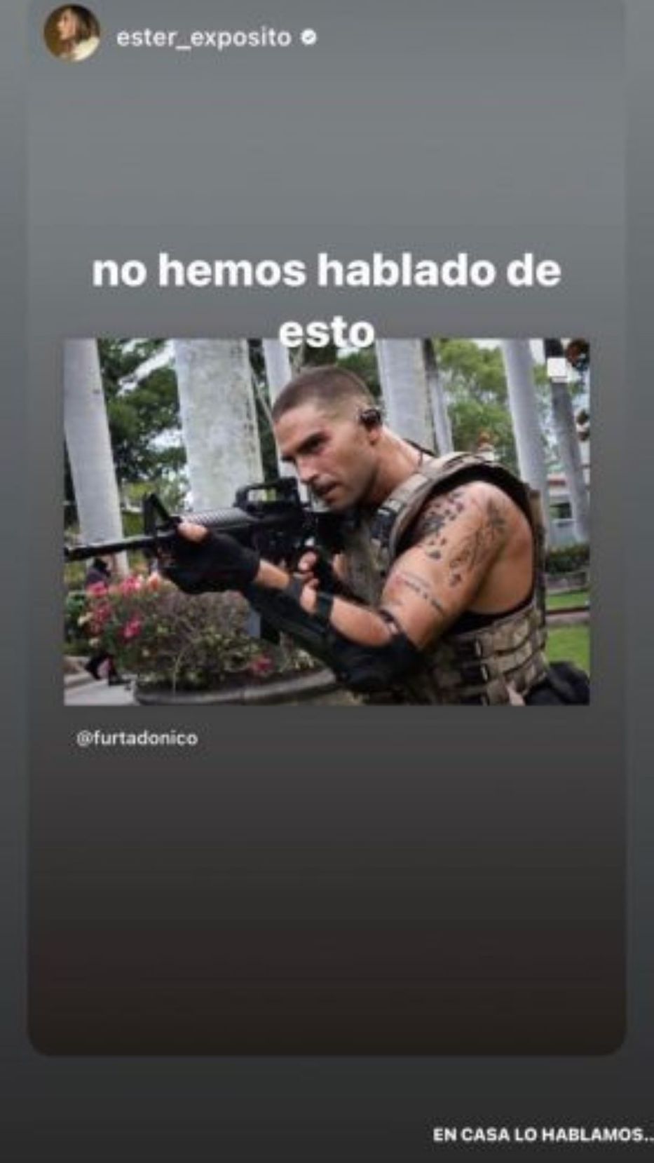 Foto: captura historias de Instagram / @ester_expósito