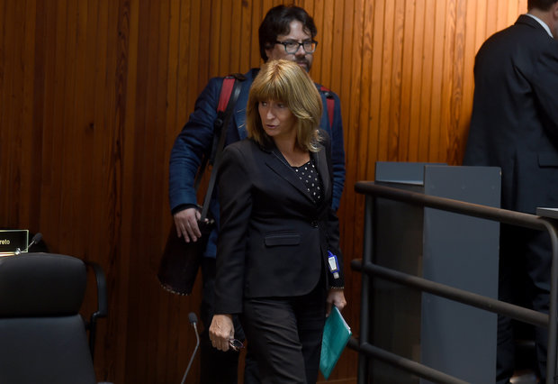 Olga Otegui en la Junta Departamental de Montevideo. Foto: Dante Fernandez / FocoUy
